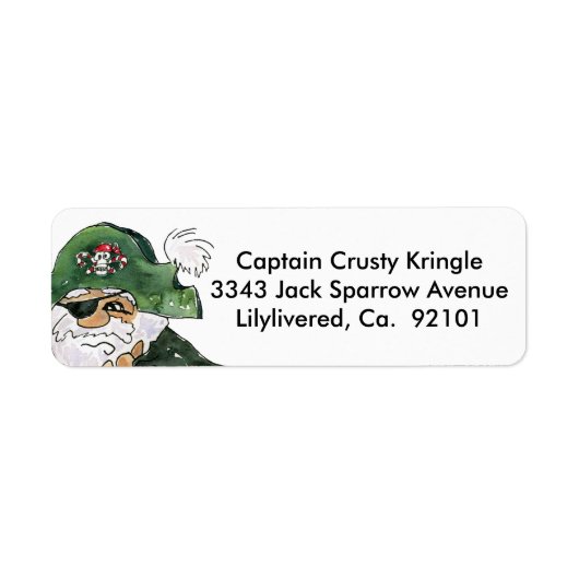 Pirate CPTN Crusty Kringle Retouradres Label (Voorkant)