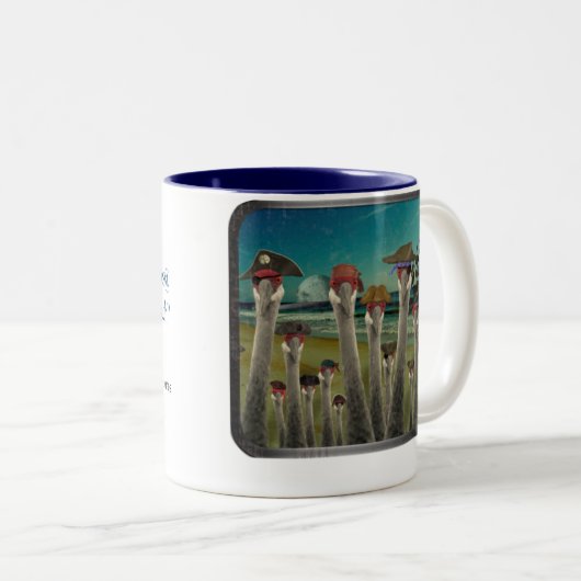 Pirate Cranes_Twilight Beach Tweekleurige Koffiemok (Voorkant rechts)