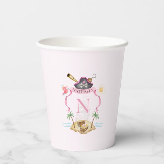 Pirate Crest Papieren Bekers (Achterkant)