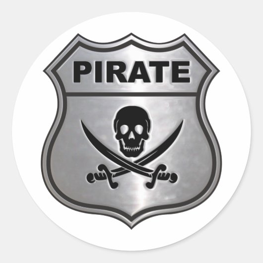 Pirate Crest Ronde Sticker (Voorkant)