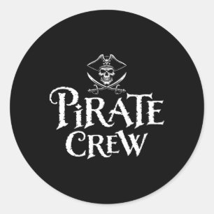 Pirate Crew Grappig Halloween Kostuum Papa Mama Jo Ronde Sticker