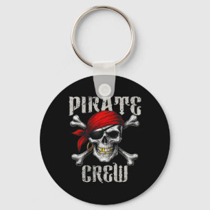 Pirate Crew Jolly Roger Vlag en schedelbotten Sleutelhanger