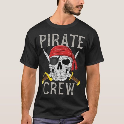 Pirate Crew Jolly Roger Vlag Schedel Familie Match T-shirt (Voorkant)
