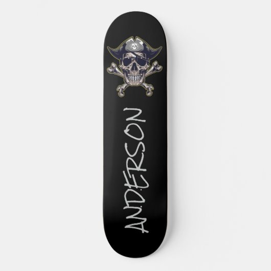 Pirate Cross Botten Personalized Skateboard (Voorkant)