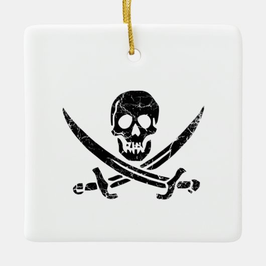 Pirate Cross Keramisch Ornament (Voorkant)
