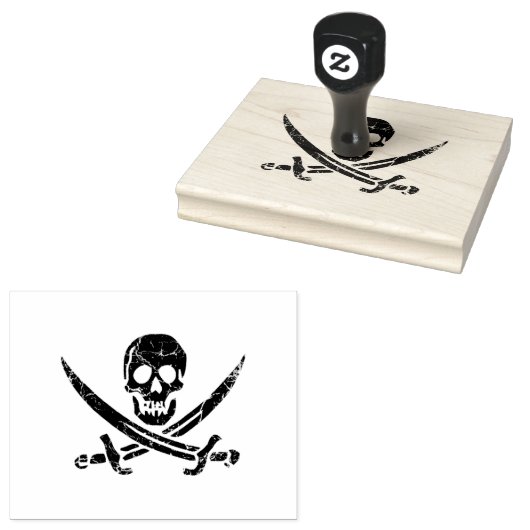 Pirate Cross Rubberstempel (Gestempeld)