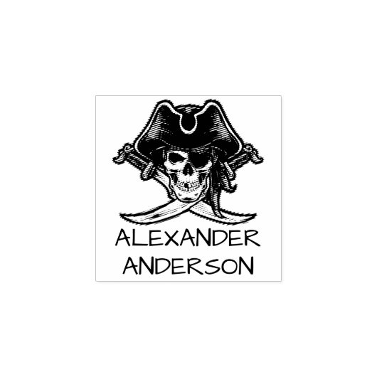 Pirate Cross Swords personaliseert Rubber Stamp Rubberstempel (Afrduk)