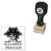Pirate Cross Swords personaliseert Rubber Stamp Rubberstempel (Gestempeld)