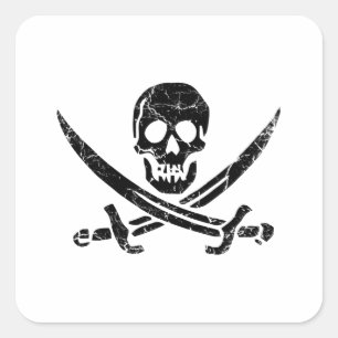 Pirate Cross Vierkante Sticker