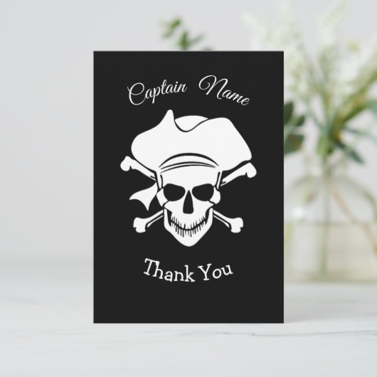 Pirate Crossbone Bedankkaart (Staand voorkant)