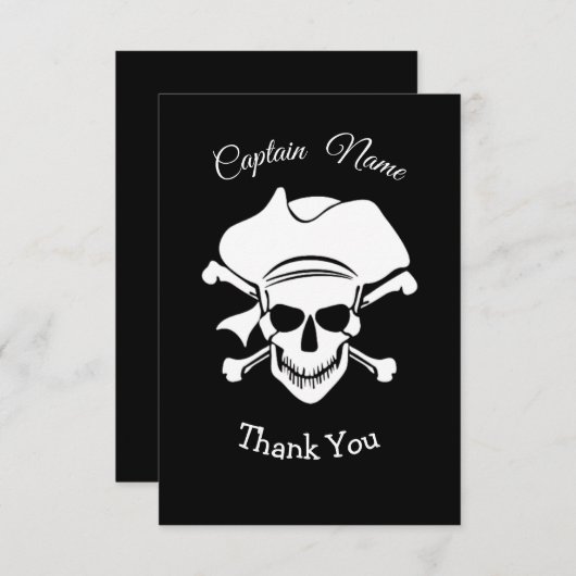 Pirate Crossbone Bedankkaart (Voorkant / Achterkant)