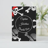 Pirate Crossbone - Hartelijk dank! Bedankkaart (Staand voorkant)
