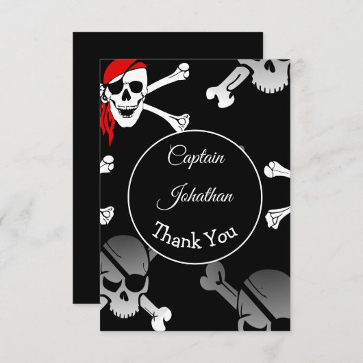 Pirate Crossbone - Hartelijk dank! Bedankkaart (Voorkant / Achterkant)