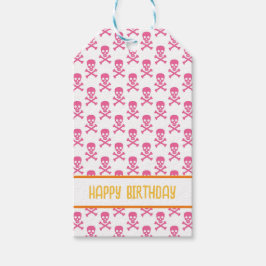 Pirate Crossbones Happy Birthday Kinder Kleurrijke Cadeaulabel