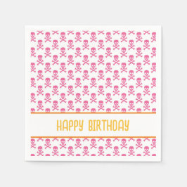 Pirate Crossbones Happy Birthday Kinder Kleurrijke Servet