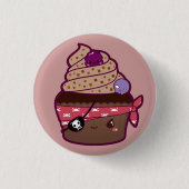 Pirate Cupcake Ronde Button 3,2 Cm (Voorkant)