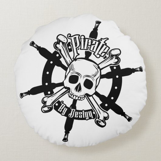 Pirate Cushion Round Rond Kussen (Achterkant)