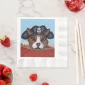 Pirate Cute Surprisged Brown Striped Cat Servet (Insitu)