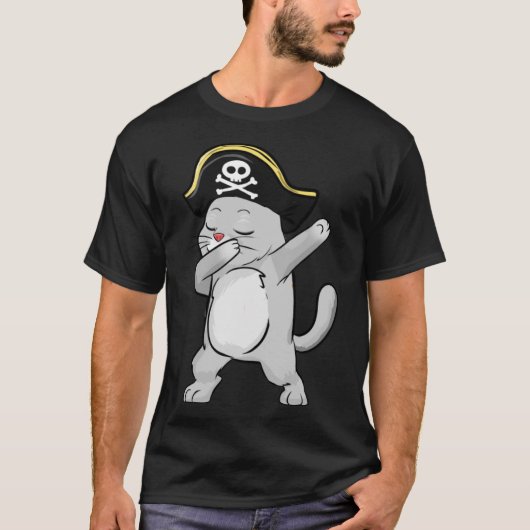 Pirate dabbing schattige kat houdt van huisdier ka t-shirt (Voorkant)