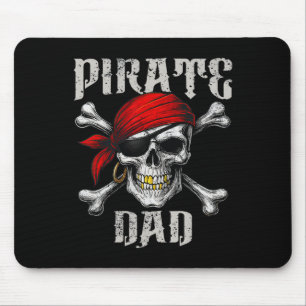 Pirate Dad Jolly Roger Vlag en schedel Crossbones Muismat