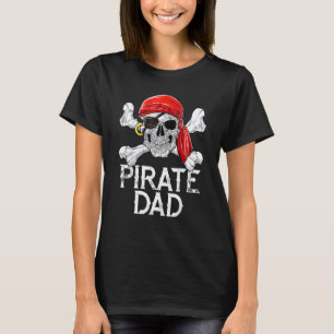 Pirate Dad Jolly Roger Vlag Schedel Crossbones T-shirt
