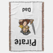 Pirate Dad met Funny Cartoon en Sword Deken (Voorkant Verticaal)