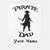 Pirate Dad met Simple Pirate silhouette Fleece Deken (Voorkant)