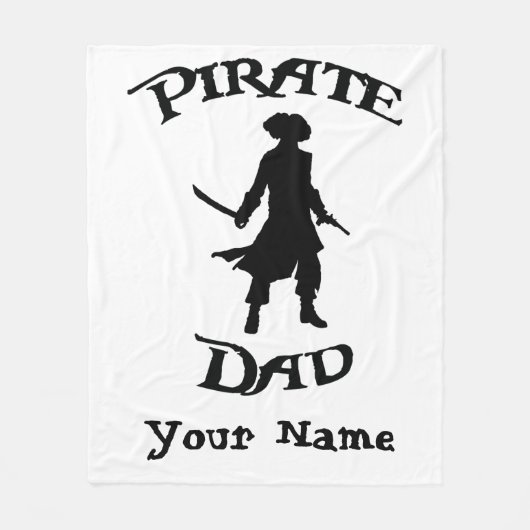 Pirate Dad met Simple Pirate silhouette Fleece Deken (Voorkant)