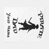 Pirate Dad met Simple Pirate silhouette Fleece Deken (Voorkant (Horizontaal))