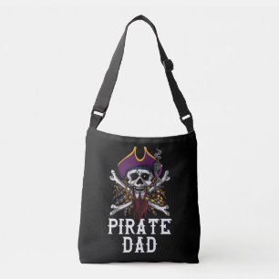 Pirate Dad Skull Sailor Crossbones Fathers Crossbody Tas