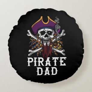 Pirate Dad Skull Sailor Crossbones Fathers Rond Kussen