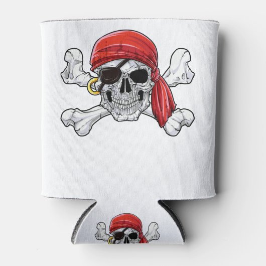 Pirate Dad T shirt Jolly Roger Skull & Crossbones Blikjeskoeler (Voorkant)