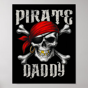 Pirate Daddy Jolly Roger Vlag en schedelbotten Poster