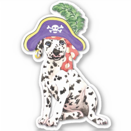Pirate Dalmatian Vinyl Sticker (Voorkant)