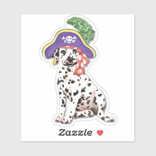 Pirate Dalmatian Vinyl Sticker (Vel)