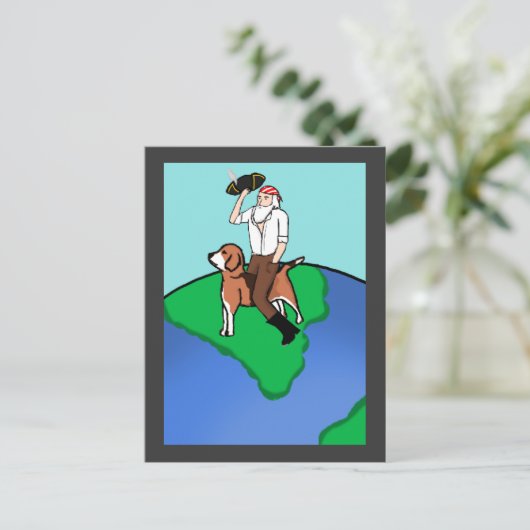 Pirate Darwin Briefkaart (Staand voorkant)