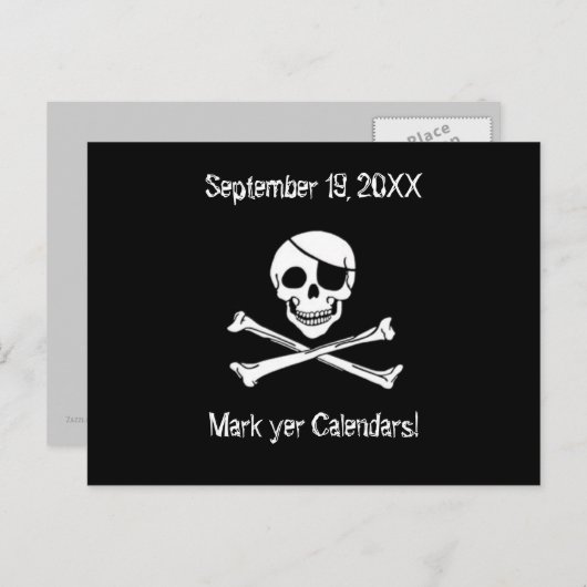 Pirate Day Party Invitation Briefkaart (Voorkant / Achterkant)