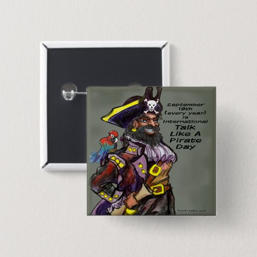 Pirate Day Vierkante Button 5,1 Cm (Voorkant /achterkant)