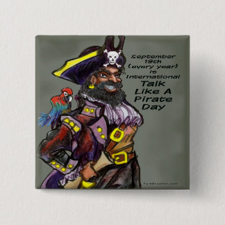 Pirate Day Vierkante Button 5,1 Cm