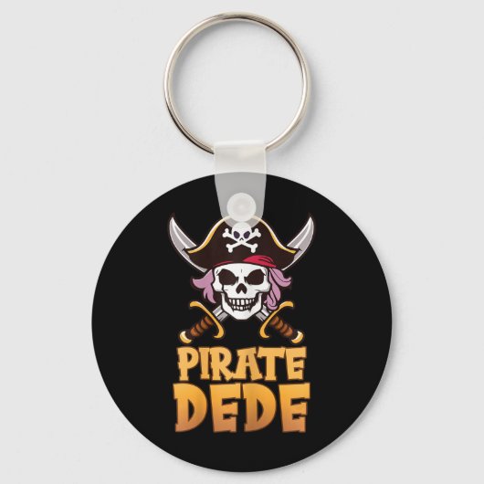 Pirate Dede Grappige Kapitein Matching Oma Hallowe Sleutelhanger (Voorkant)