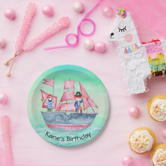 Pirate Design met Ship & Pirates Papieren Bordje (Feest)