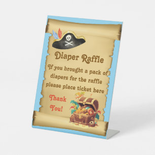 Pirate Diaper Raffle Reclamebord Met Voetstuk