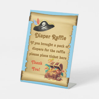 Pirate Diaper Raffle Reclamebord Met Voetstuk