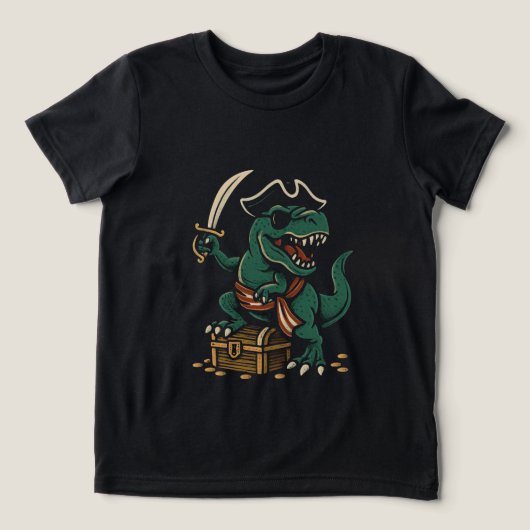 Pirate Dinosaur Adventure Tri-Blend Shirt (Design voorkant)