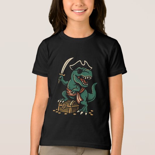 Pirate Dinosaur Adventure Tri-Blend Shirt (Voorkant)