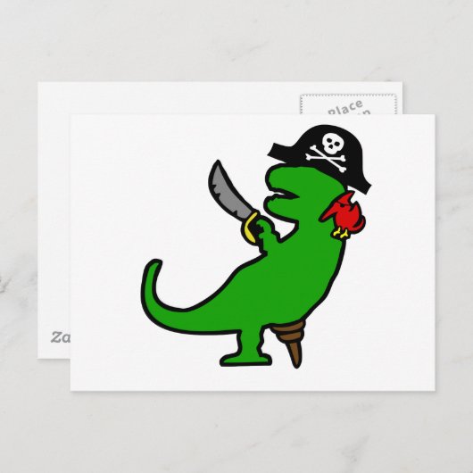 Pirate Dinosaur Briefkaart (Voorkant / Achterkant)