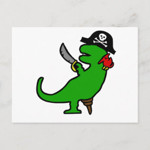 Pirate Dinosaur Briefkaart