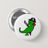 Pirate Dinosaur Ronde Button 5,7 Cm (Voorkant /achterkant)