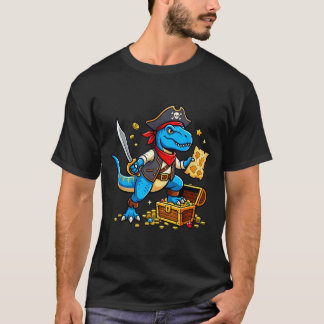 Pirate dinosaur t rex boys girls kids funny t-shirt