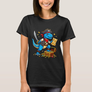 Pirate dinosaur t rex boys girls kids funny t-shirt